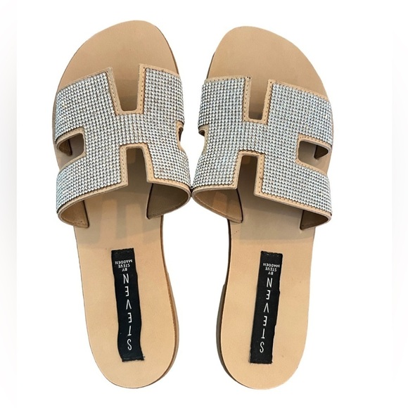 Steven By Steve Madden Shoes - Steven Greece Rhinestone H Style Slides Size 7.5